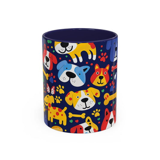 Whimsical Dog-Themed Coffee Mug, Fun Pet Lover Gift, Colorful Animal Cup, Unique Housewarming Present, Dog Owner Accessories
