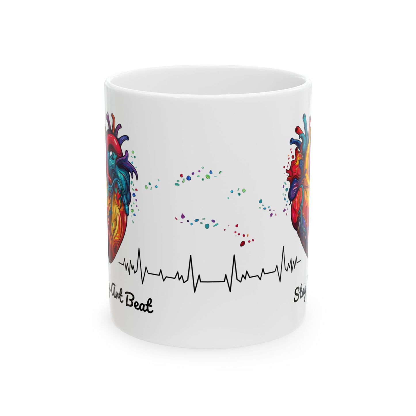 Heart Beat Art Ceramic Mug - Unique Gift for Medical Professionals, Coffee Lovers, Valentine's Day, Home Decor, Inspirational
