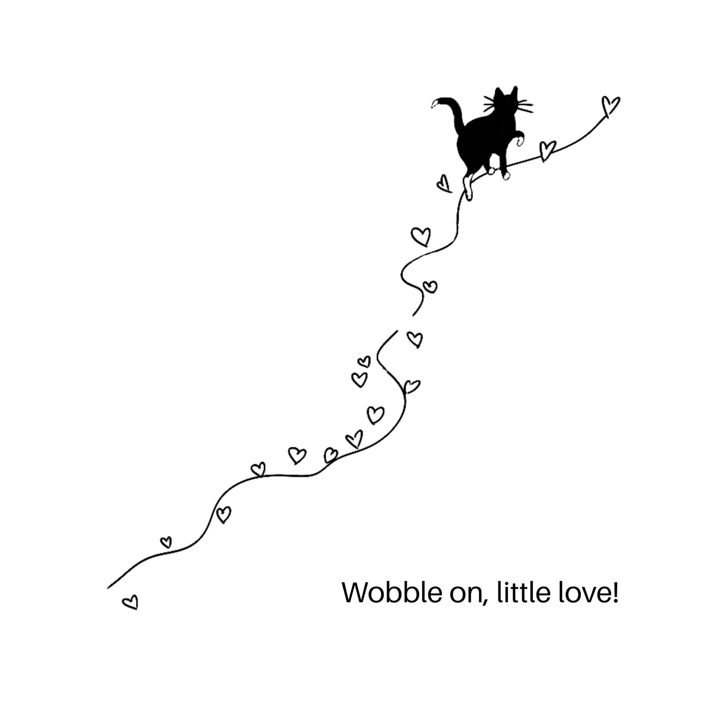 Cerebellar Hypoplasia Cat Line Art Shirt: Wobbly Cat Lover Gift