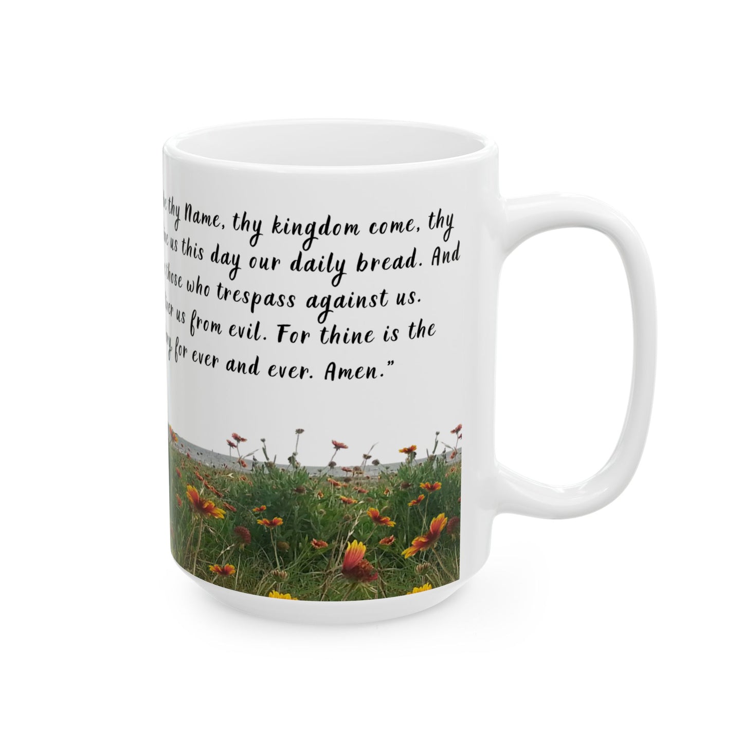 Lords Prayer Mug - Christian Scripture Coffee Cup, Galveston Bay Photo, Faith Gift, Bible Verse Mug, Prayer Morning Devotional Cup