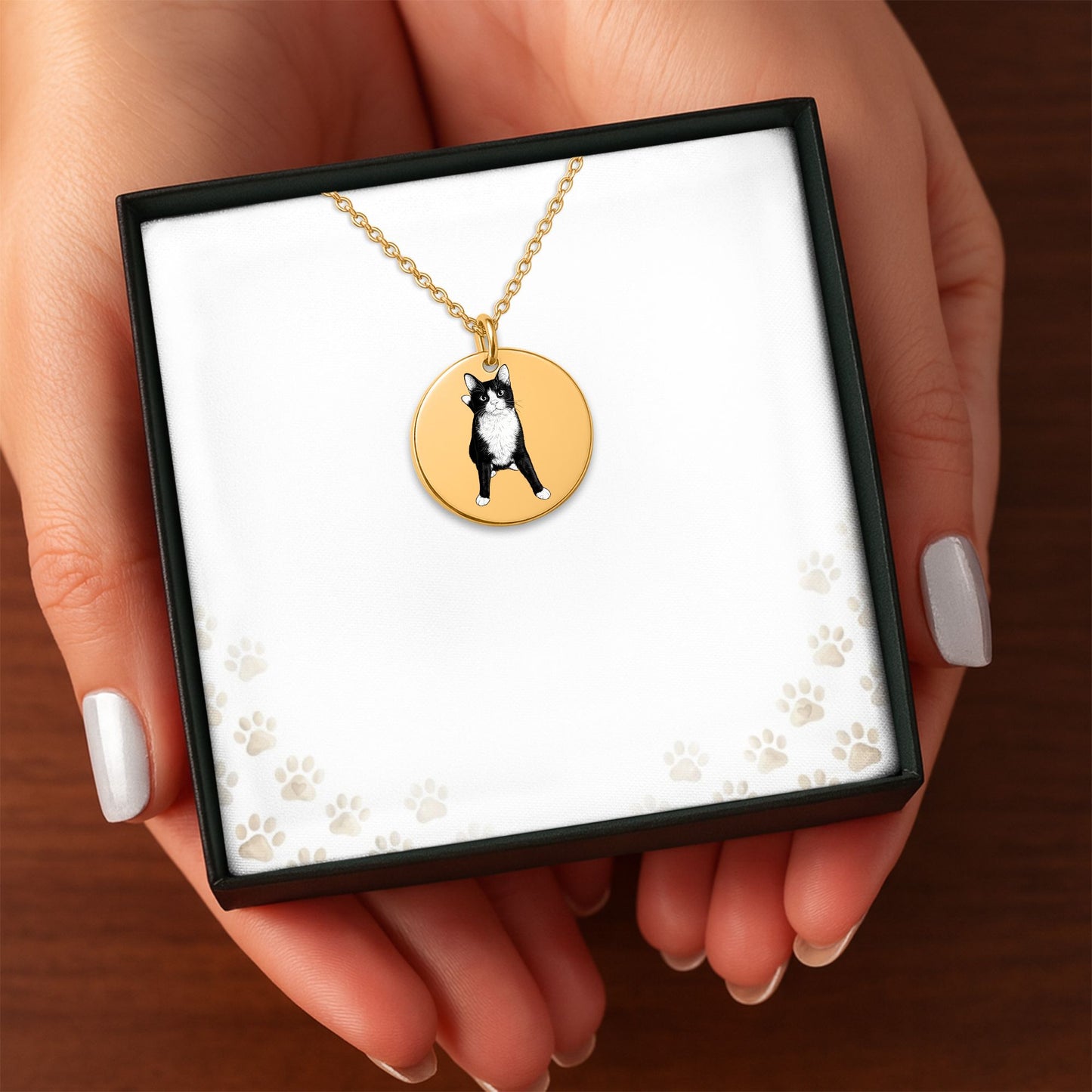 Hopper the Wobbly Cat Coin Necklace | Tuxedo Cat | Cerebellar Hypoplasia Awareness | Cat Lover Gift