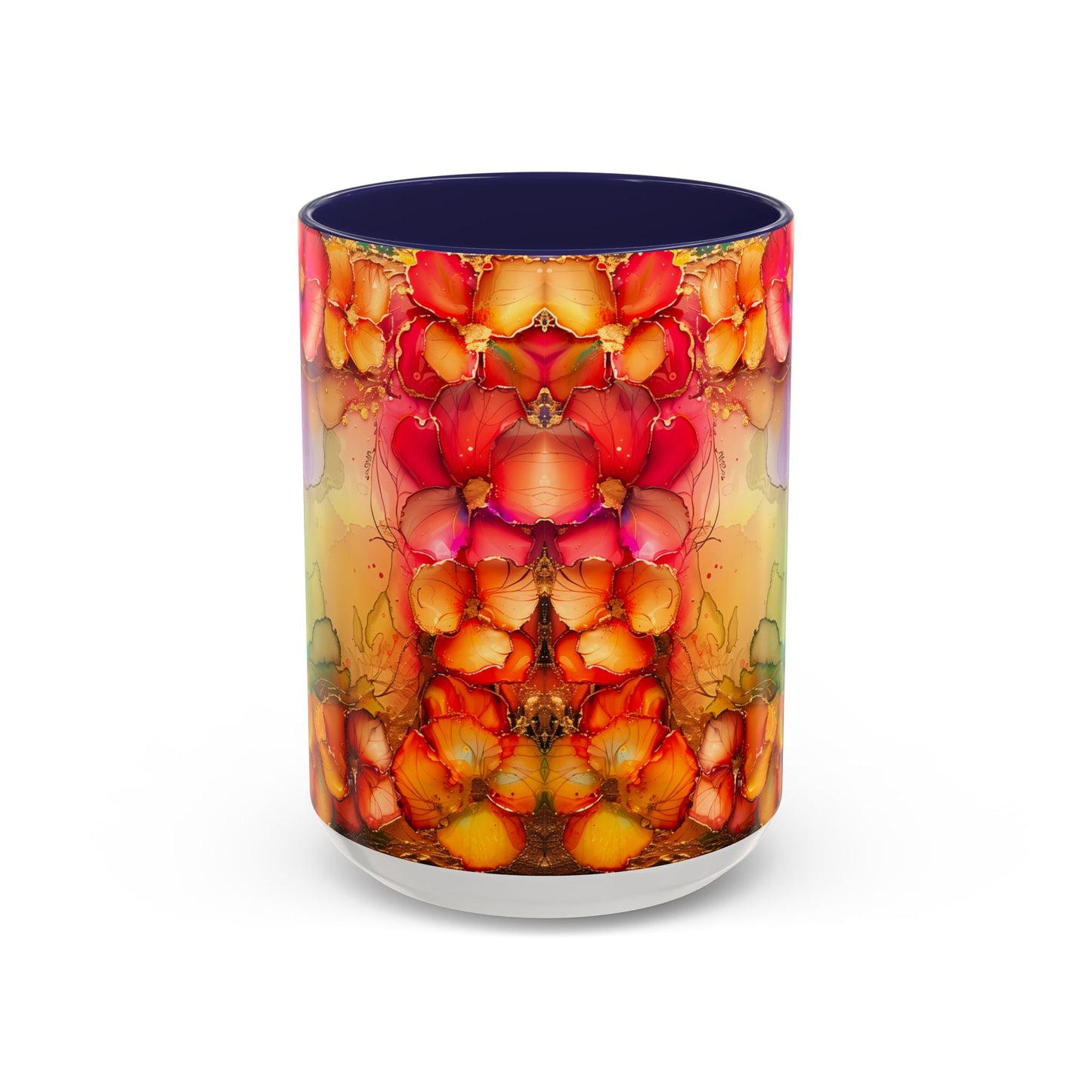 Vibrant Geode Heart Mug, Alcohol Ink Abstract Rainbow Coffee Cup, Colorful Crystal Art Design, Positive Energy Gift, Artistic Boho Mug