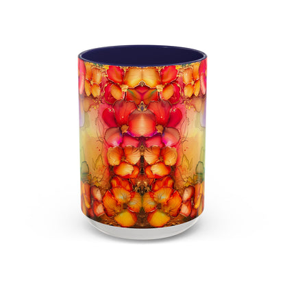 Vibrant Geode Heart Mug, Alcohol Ink Abstract Rainbow Coffee Cup, Colorful Crystal Art Design, Positive Energy Gift, Artistic Boho Mug