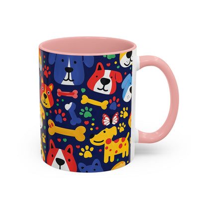 Whimsical Dog-Themed Coffee Mug, Fun Pet Lover Gift, Colorful Animal Cup, Unique Housewarming Present, Dog Owner Accessories