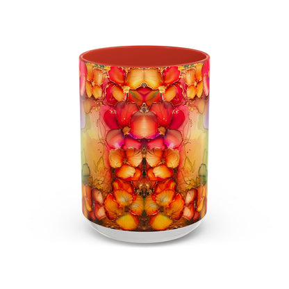 Vibrant Geode Heart Mug, Alcohol Ink Abstract Rainbow Coffee Cup, Colorful Crystal Art Design, Positive Energy Gift, Artistic Boho Mug