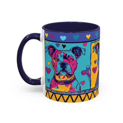 Colorful Pit Bull Pop Art Mug | Dog Lover Gift | Accent Coffee Mug 11oz 15oz