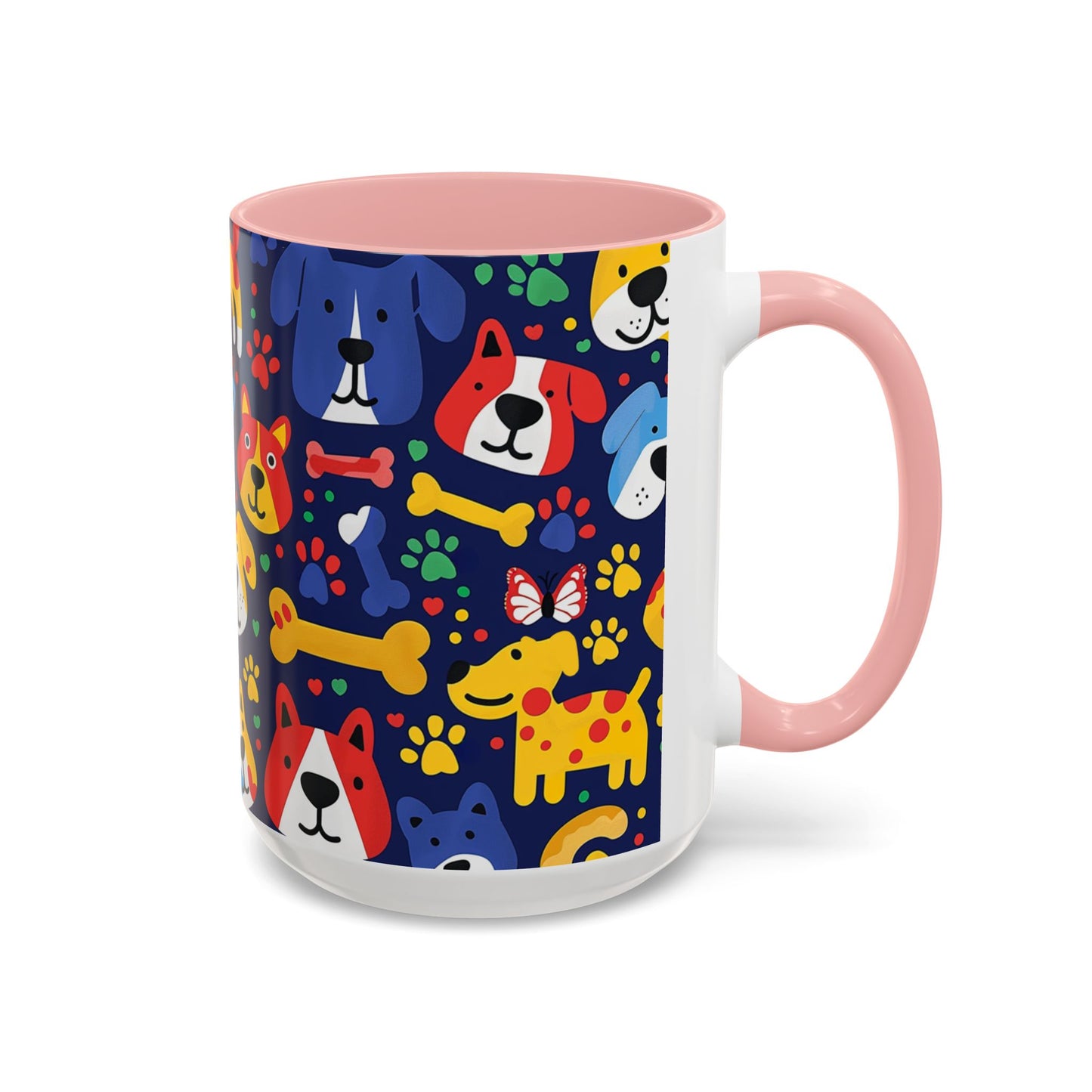 Whimsical Dog-Themed Coffee Mug, Fun Pet Lover Gift, Colorful Animal Cup, Unique Housewarming Present, Dog Owner Accessories
