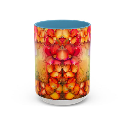 Vibrant Geode Heart Mug, Alcohol Ink Abstract Rainbow Coffee Cup, Colorful Crystal Art Design, Positive Energy Gift, Artistic Boho Mug