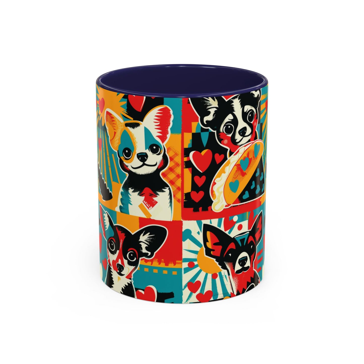 Viva Chihuahua Pop Art Mug, Colorful Fiesta Dog Coffee Cup, Fun Mexican Dog Lover Gift
