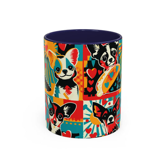 Viva Chihuahua Pop Art Mug, Colorful Fiesta Dog Coffee Cup, Fun Mexican Dog Lover Gift