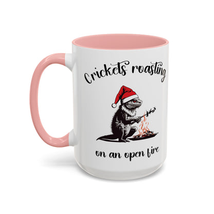 Crickets Roasting Bearded Dragon Christmas Mug Funny Reptile Lover Gift Lizard Holiday Coffee Cup Cute Beardie Pet Present