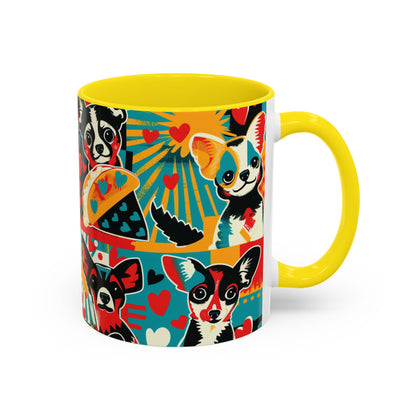 Viva Chihuahua Pop Art Mug, Colorful Fiesta Dog Coffee Cup, Fun Mexican Dog Lover Gift