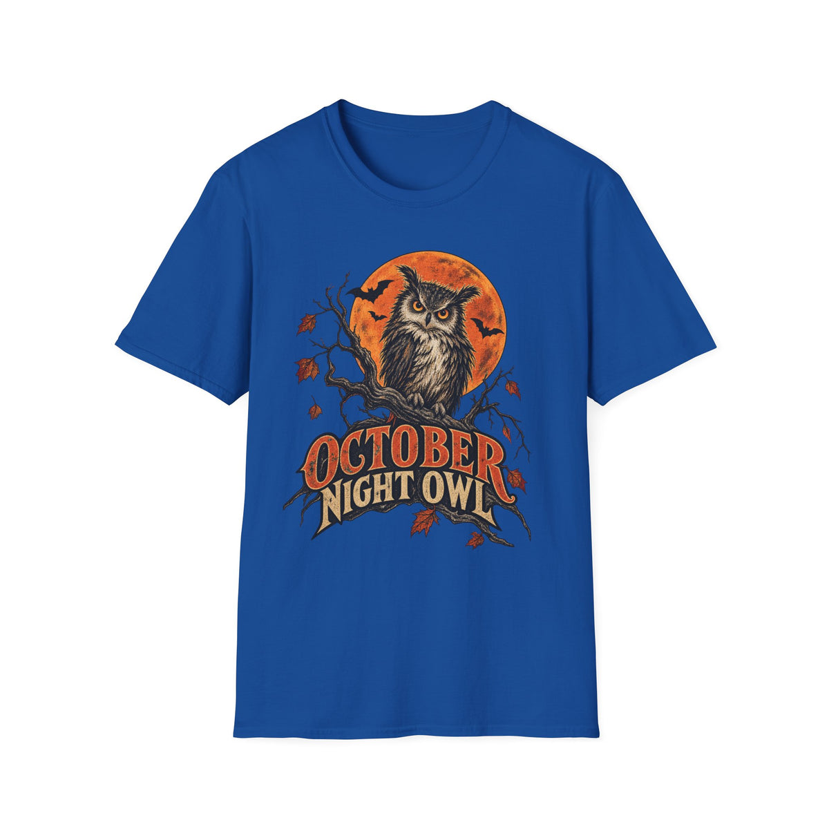 October Night Owl T-Shirt | Halloween Owl Moon Tee
