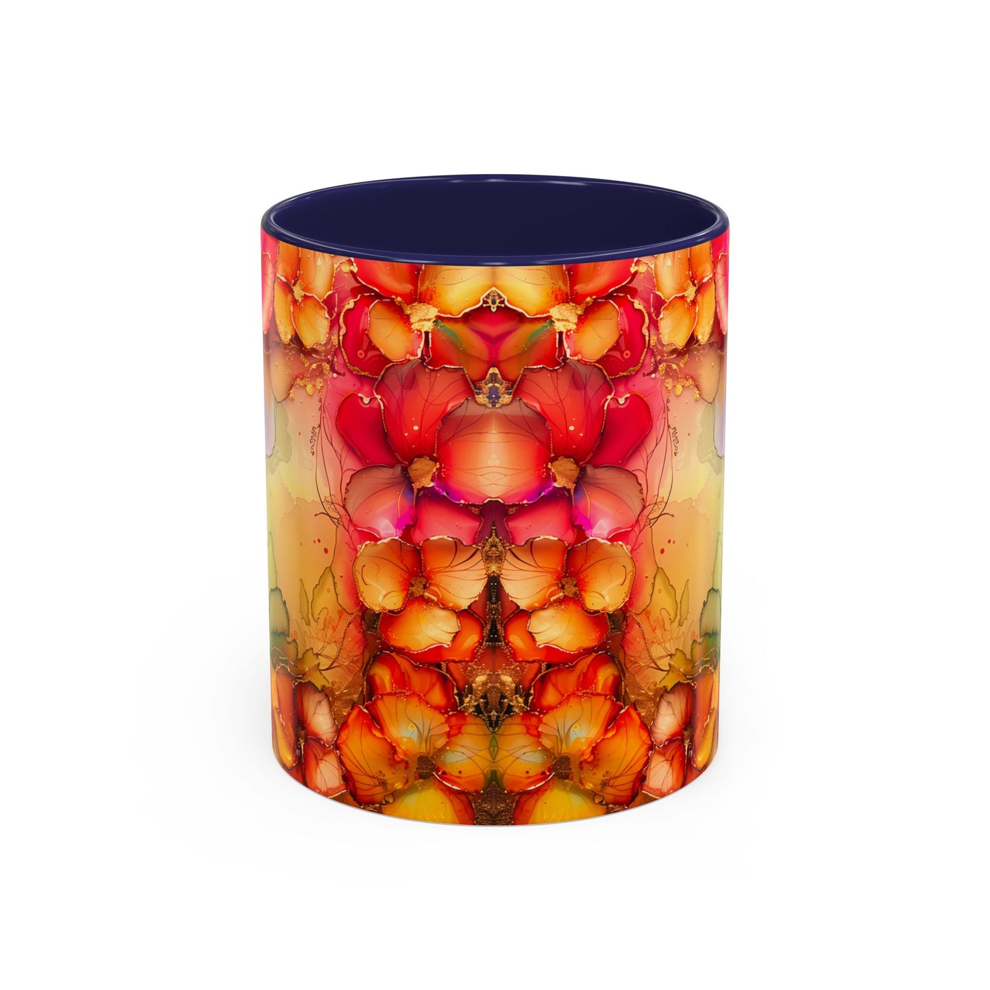 Vibrant Geode Heart Mug, Alcohol Ink Abstract Rainbow Coffee Cup, Colorful Crystal Art Design, Positive Energy Gift, Artistic Boho Mug