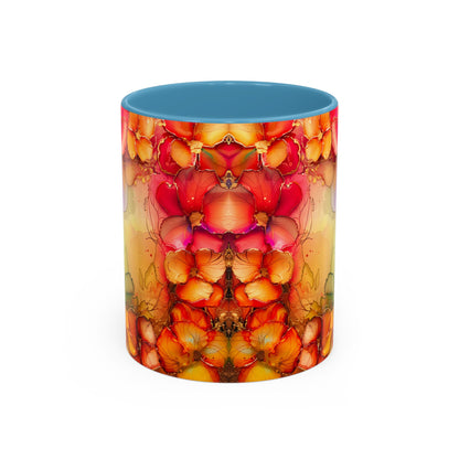 Vibrant Geode Heart Mug, Alcohol Ink Abstract Rainbow Coffee Cup, Colorful Crystal Art Design, Positive Energy Gift, Artistic Boho Mug