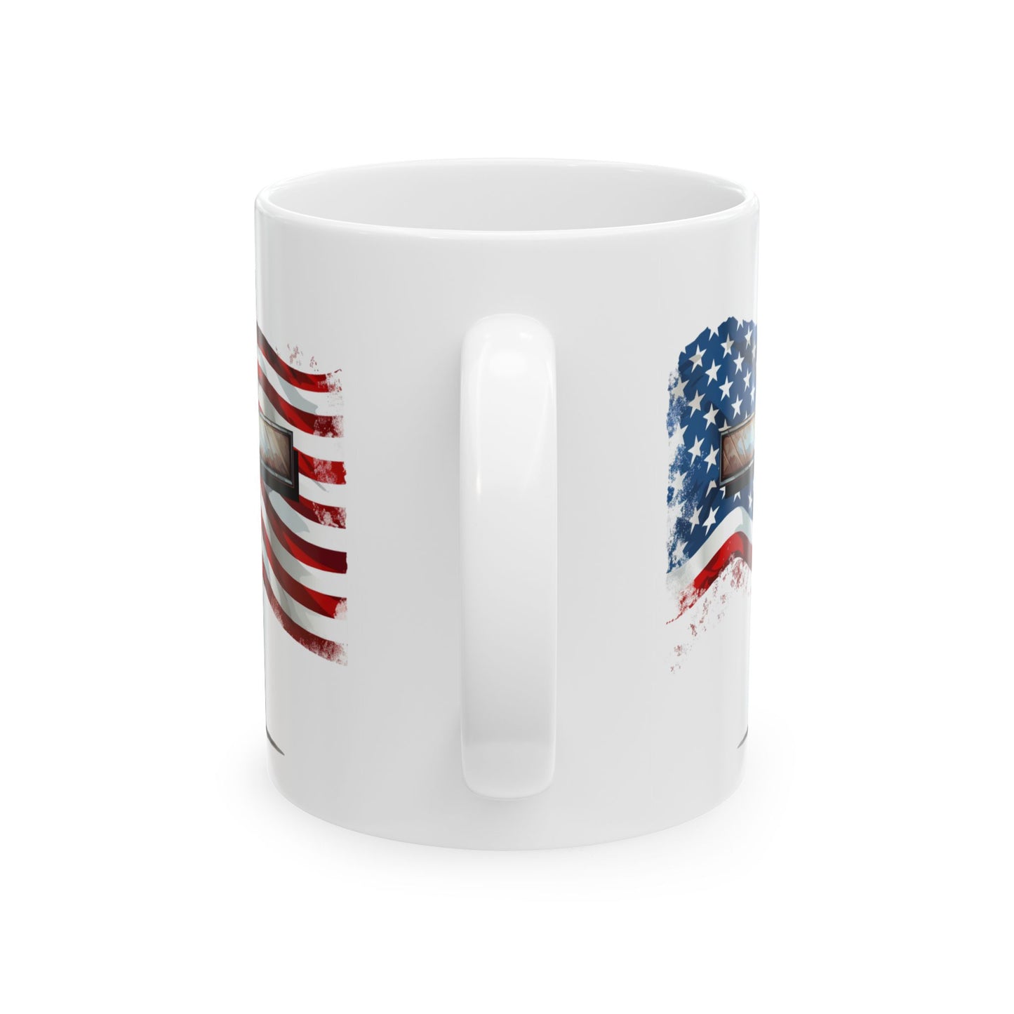 Faith & Freedom Mug, American Flag and Cross, Christian Patriot Coffee Cup, Inspirational USA Gift, God Bless America Mug