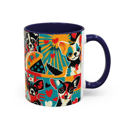 Viva Chihuahua Pop Art Mug, Colorful Fiesta Dog Coffee Cup, Fun Mexican Dog Lover Gift