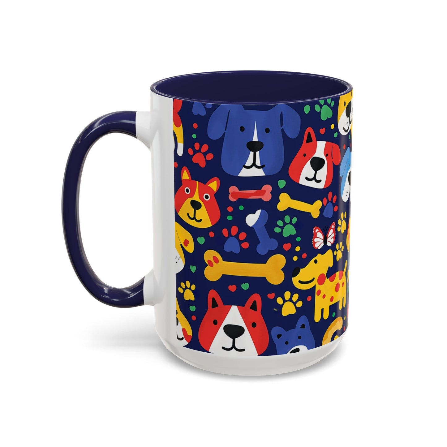 Whimsical Dog-Themed Coffee Mug, Fun Pet Lover Gift, Colorful Animal Cup, Unique Housewarming Present, Dog Owner Accessories