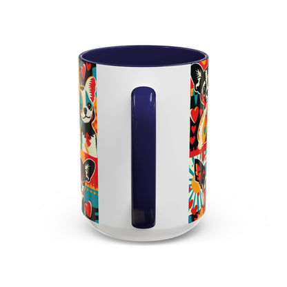 Viva Chihuahua Pop Art Mug, Colorful Fiesta Dog Coffee Cup, Fun Mexican Dog Lover Gift