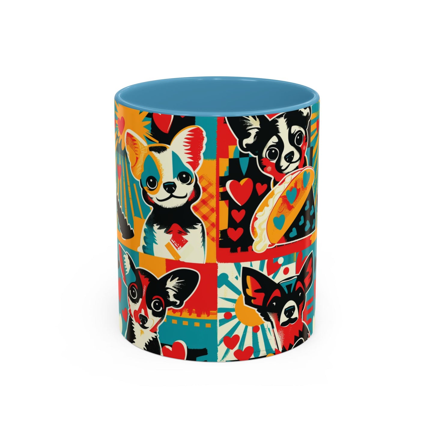 Viva Chihuahua Pop Art Mug, Colorful Fiesta Dog Coffee Cup, Fun Mexican Dog Lover Gift