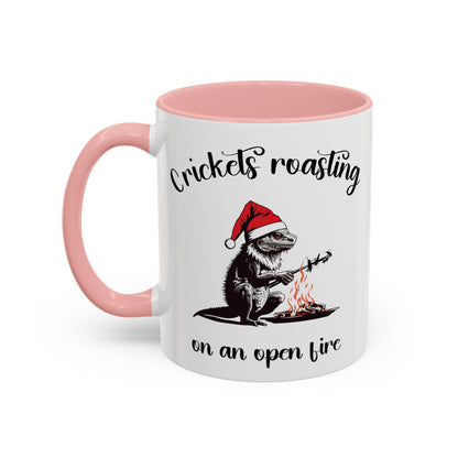 Crickets Roasting Bearded Dragon Christmas Mug Funny Reptile Lover Gift Lizard Holiday Coffee Cup Cute Beardie Pet Present