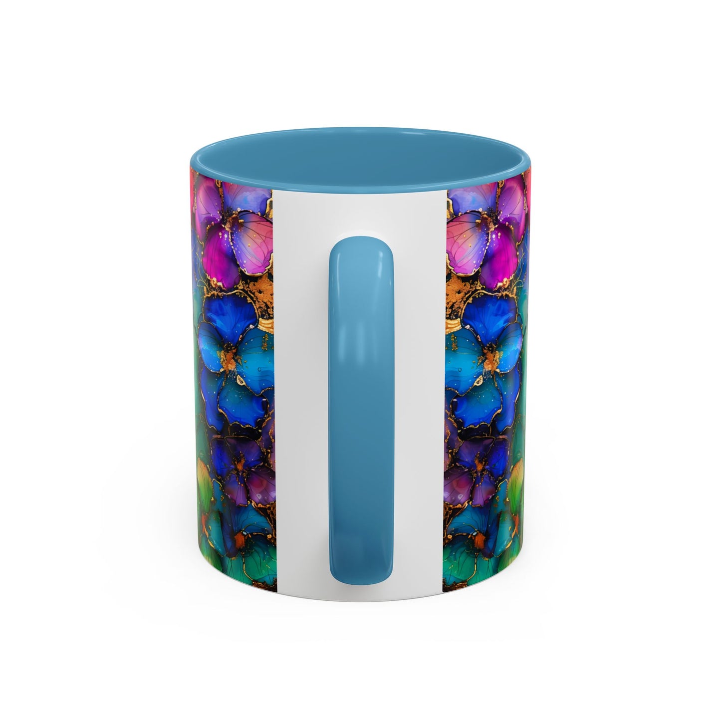 Vibrant Geode Heart Mug, Alcohol Ink Abstract Rainbow Coffee Cup, Colorful Crystal Art Design, Positive Energy Gift, Artistic Boho Mug