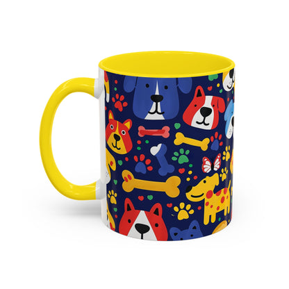 Whimsical Dog-Themed Coffee Mug, Fun Pet Lover Gift, Colorful Animal Cup, Unique Housewarming Present, Dog Owner Accessories