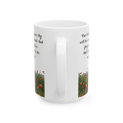 Lords Prayer Mug - Christian Scripture Coffee Cup, Galveston Bay Photo, Faith Gift, Bible Verse Mug, Prayer Morning Devotional Cup