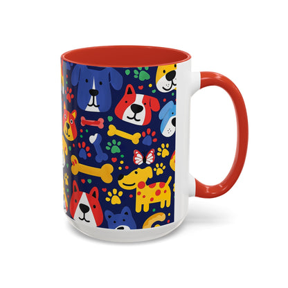 Whimsical Dog-Themed Coffee Mug, Fun Pet Lover Gift, Colorful Animal Cup, Unique Housewarming Present, Dog Owner Accessories