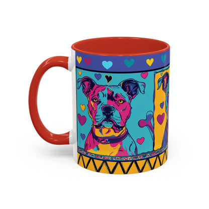 Colorful Pit Bull Pop Art Mug | Dog Lover Gift | Accent Coffee Mug 11oz 15oz