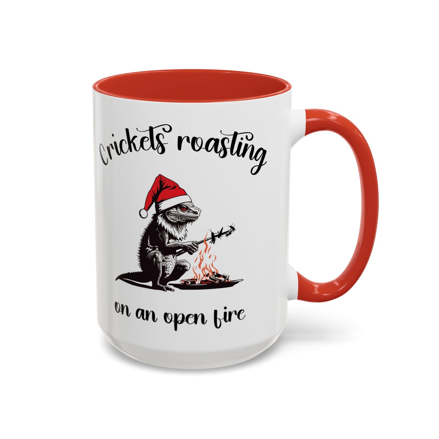 Crickets Roasting Bearded Dragon Christmas Mug Funny Reptile Lover Gift Lizard Holiday Coffee Cup Cute Beardie Pet Present