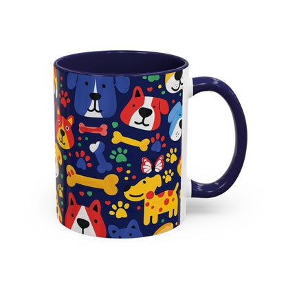 Whimsical Dog-Themed Coffee Mug, Fun Pet Lover Gift, Colorful Animal Cup, Unique Housewarming Present, Dog Owner Accessories