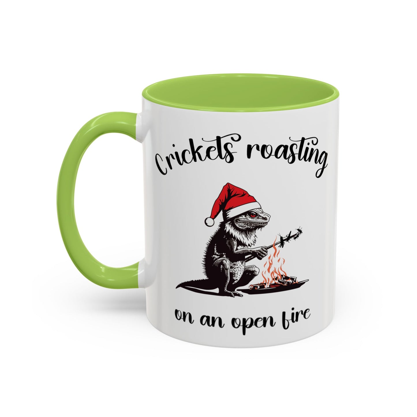 Crickets Roasting Bearded Dragon Christmas Mug Funny Reptile Lover Gift Lizard Holiday Coffee Cup Cute Beardie Pet Present