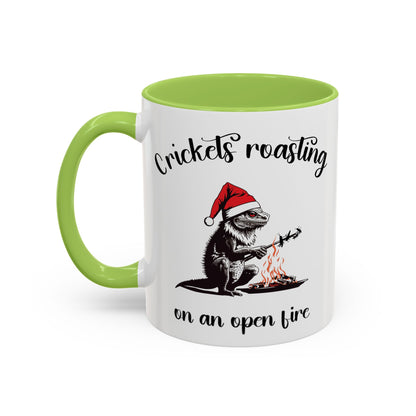 Crickets Roasting Bearded Dragon Christmas Mug Funny Reptile Lover Gift Lizard Holiday Coffee Cup Cute Beardie Pet Present