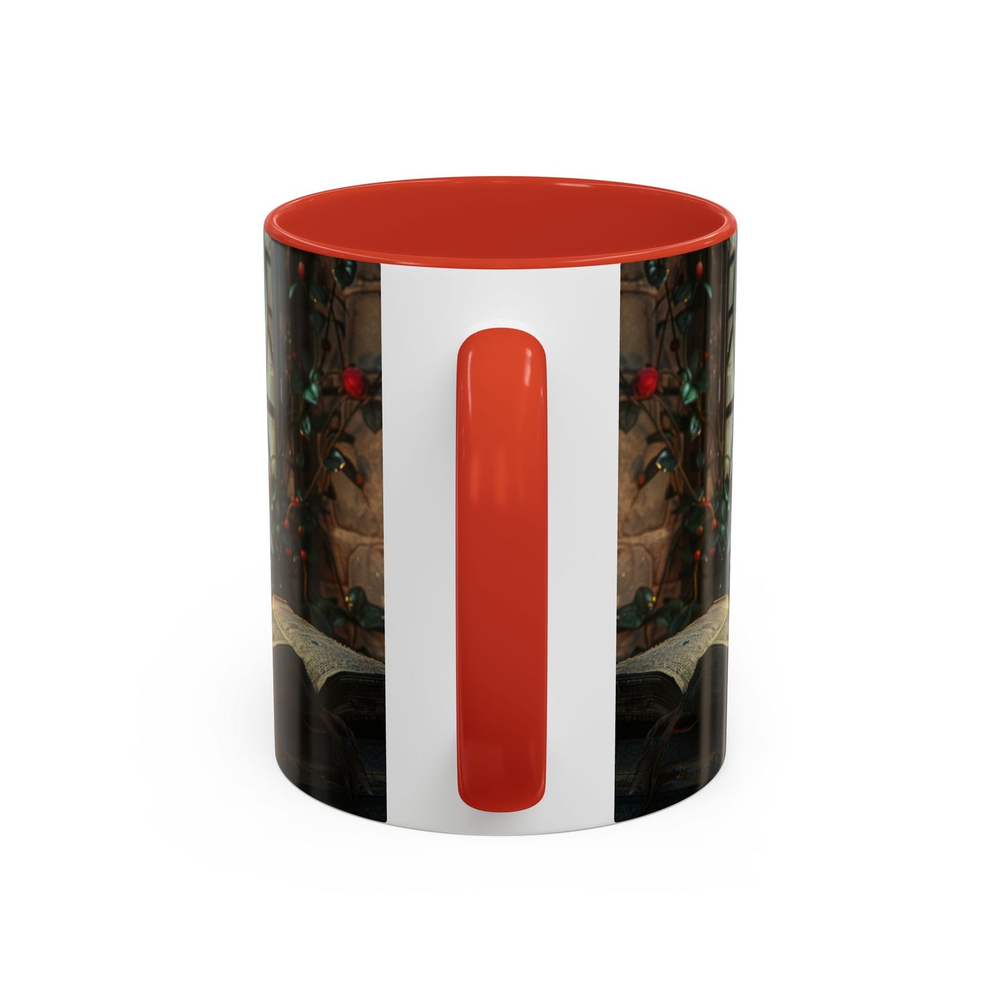 Candlelight Study Mug, Gothic Book and Roses Coffee Cup, Cozy Dark Academia Library Gift, Anniversary, Soft Atmosphere