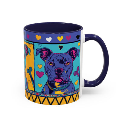 Colorful Pit Bull Pop Art Mug | Dog Lover Gift | Accent Coffee Mug 11oz 15oz