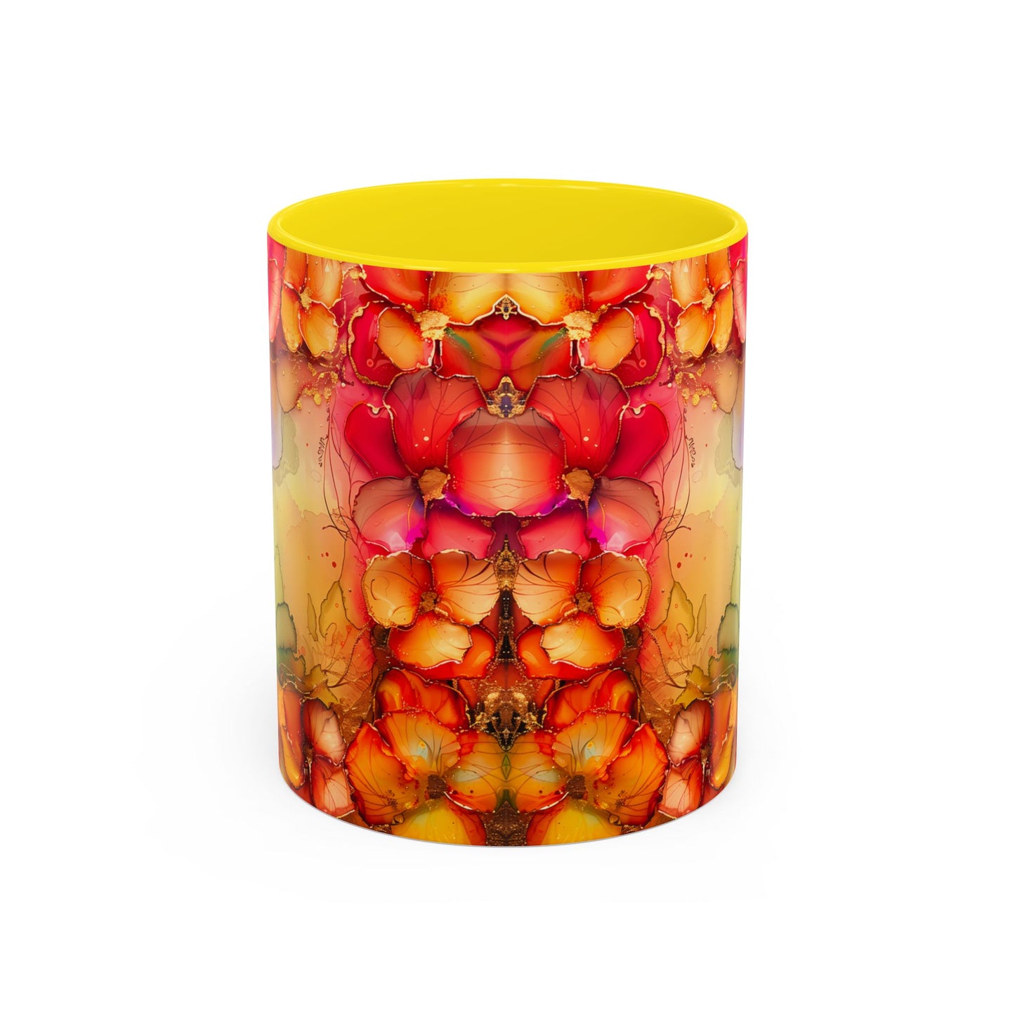 Vibrant Geode Heart Mug, Alcohol Ink Abstract Rainbow Coffee Cup, Colorful Crystal Art Design, Positive Energy Gift, Artistic Boho Mug