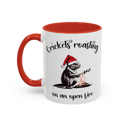 Crickets Roasting Bearded Dragon Christmas Mug Funny Reptile Lover Gift Lizard Holiday Coffee Cup Cute Beardie Pet Present