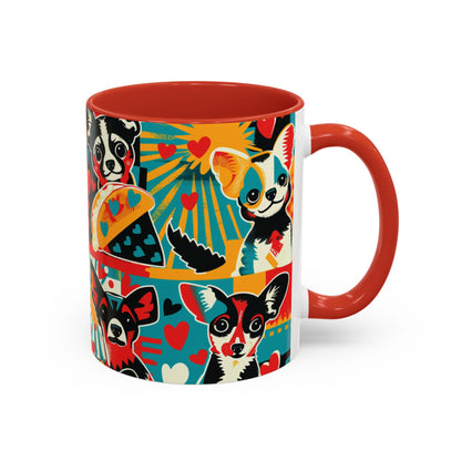 Viva Chihuahua Pop Art Mug, Colorful Fiesta Dog Coffee Cup, Fun Mexican Dog Lover Gift