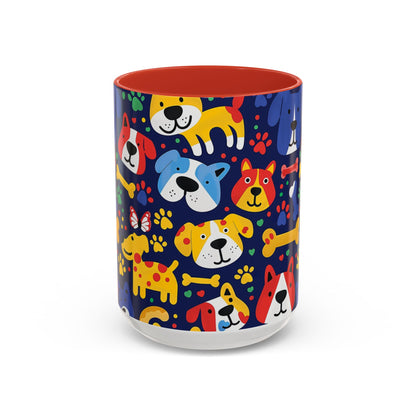 Whimsical Dog-Themed Coffee Mug, Fun Pet Lover Gift, Colorful Animal Cup, Unique Housewarming Present, Dog Owner Accessories