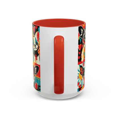 Viva Chihuahua Pop Art Mug, Colorful Fiesta Dog Coffee Cup, Fun Mexican Dog Lover Gift