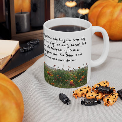 Lords Prayer Mug - Christian Scripture Coffee Cup, Galveston Bay Photo, Faith Gift, Bible Verse Mug, Prayer Morning Devotional Cup