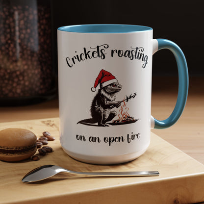 Crickets Roasting Bearded Dragon Christmas Mug Funny Reptile Lover Gift Lizard Holiday Coffee Cup Cute Beardie Pet Present