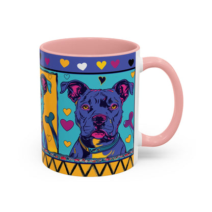 Colorful Pit Bull Pop Art Mug | Dog Lover Gift | Accent Coffee Mug 11oz 15oz