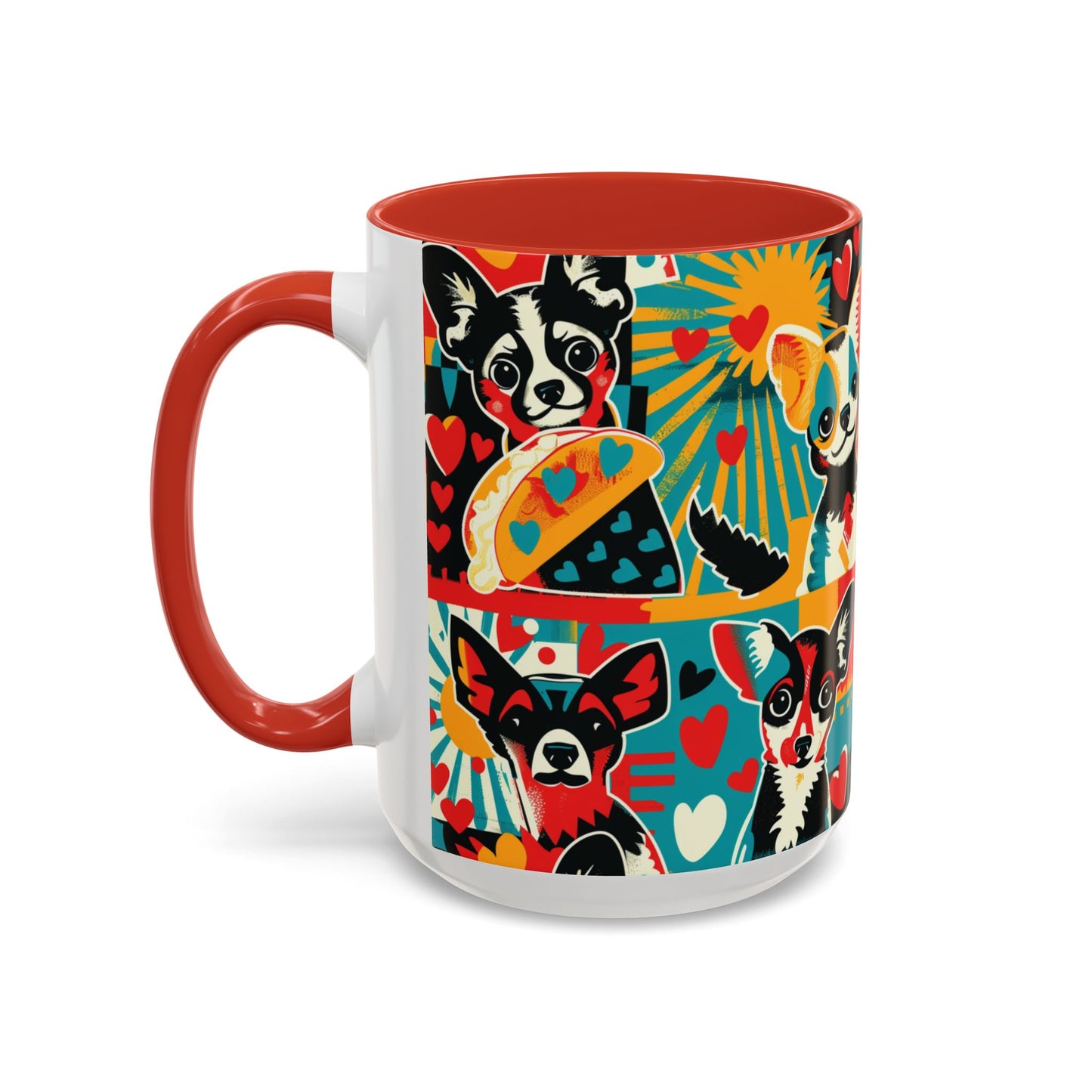Viva Chihuahua Pop Art Mug, Colorful Fiesta Dog Coffee Cup, Fun Mexican Dog Lover Gift