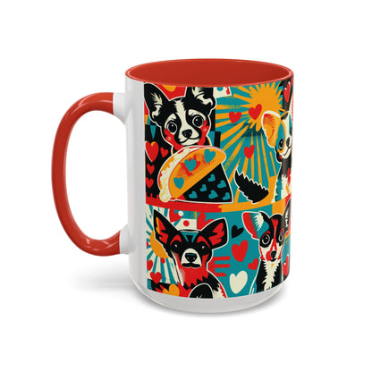 Viva Chihuahua Pop Art Mug, Colorful Fiesta Dog Coffee Cup, Fun Mexican Dog Lover Gift