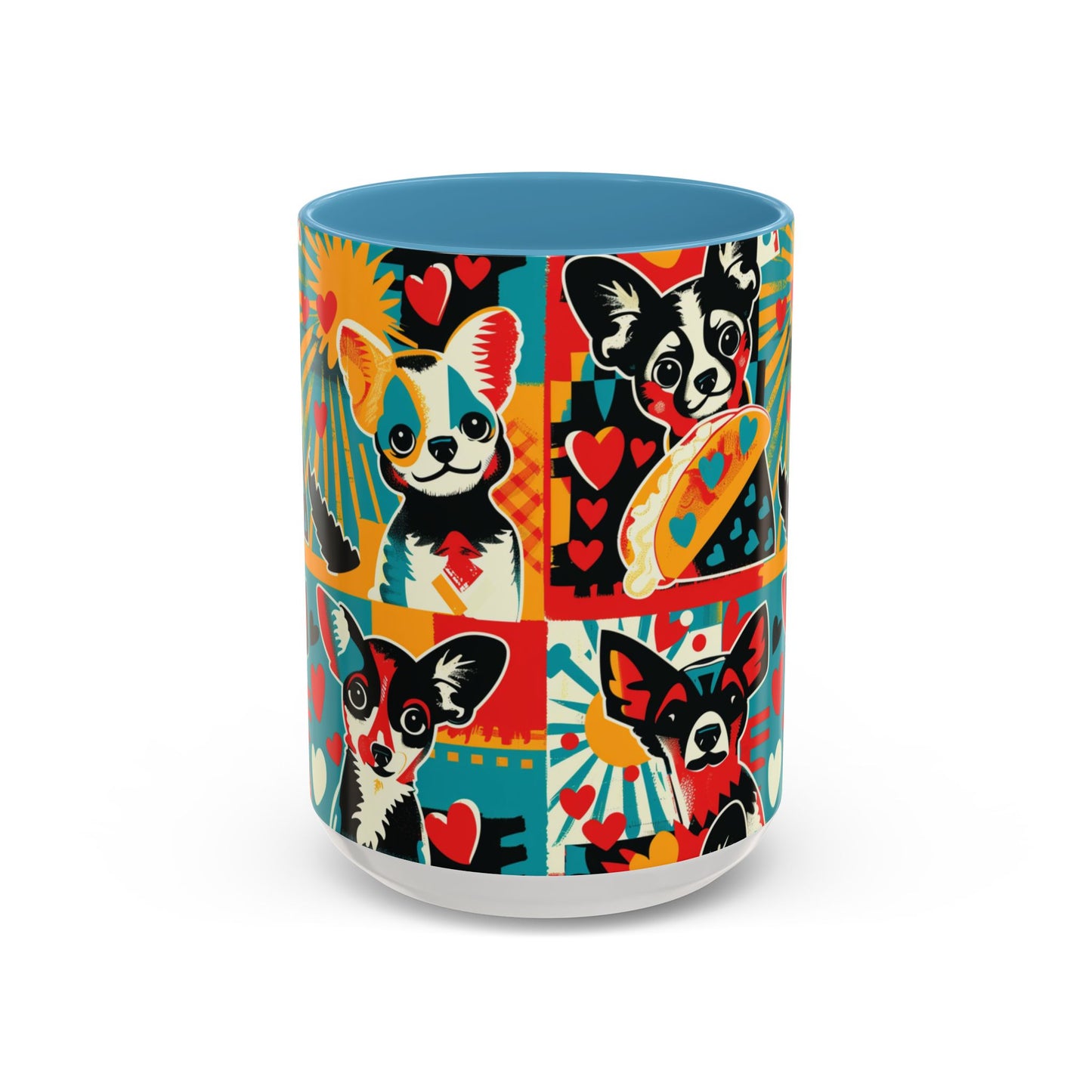 Viva Chihuahua Pop Art Mug, Colorful Fiesta Dog Coffee Cup, Fun Mexican Dog Lover Gift