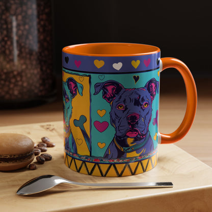 Colorful Pit Bull Pop Art Mug | Dog Lover Gift | Accent Coffee Mug 11oz 15oz