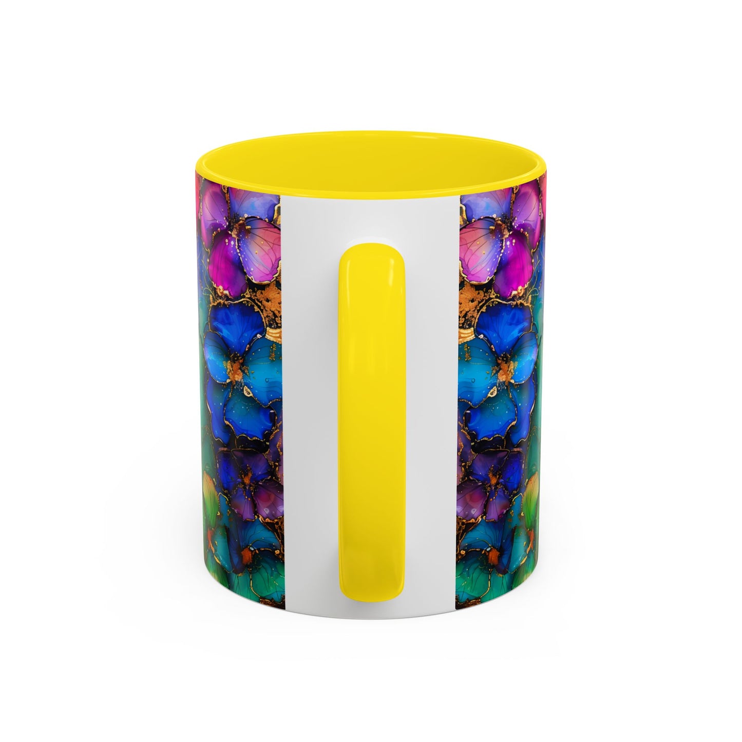 Vibrant Geode Heart Mug, Alcohol Ink Abstract Rainbow Coffee Cup, Colorful Crystal Art Design, Positive Energy Gift, Artistic Boho Mug