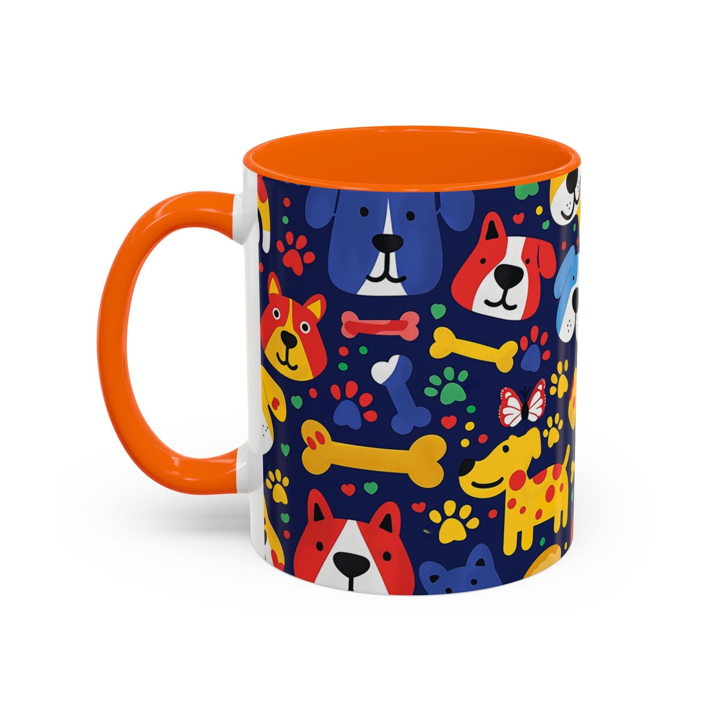 Whimsical Dog-Themed Coffee Mug, Fun Pet Lover Gift, Colorful Animal Cup, Unique Housewarming Present, Dog Owner Accessories